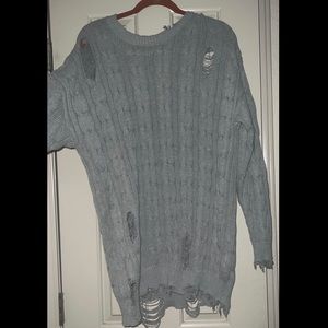 Grey Distressed Sweater